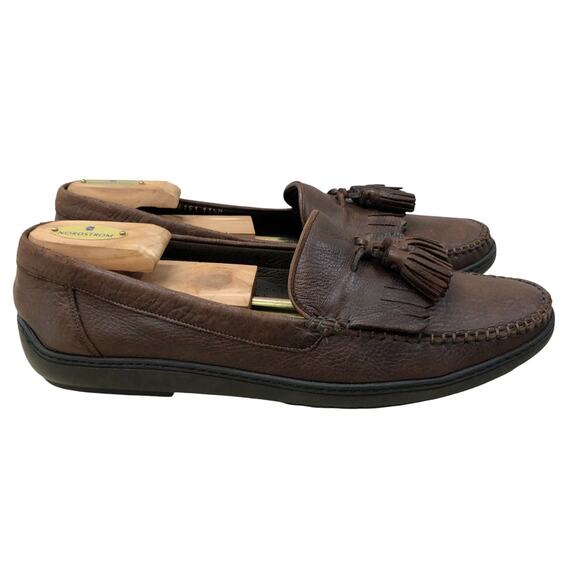 Bragano Loafers Mens 11.5M Brown Leather Tassel Kiltie Moccasin Made in Italy main image 9